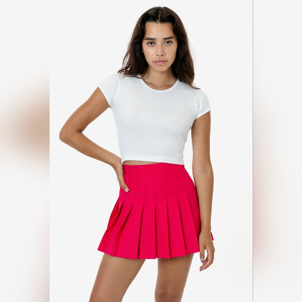 Los Angeles apparel tennis skirt in hot pink